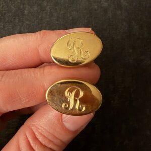 Gold-filled Monogrammed Cufflinks “R”